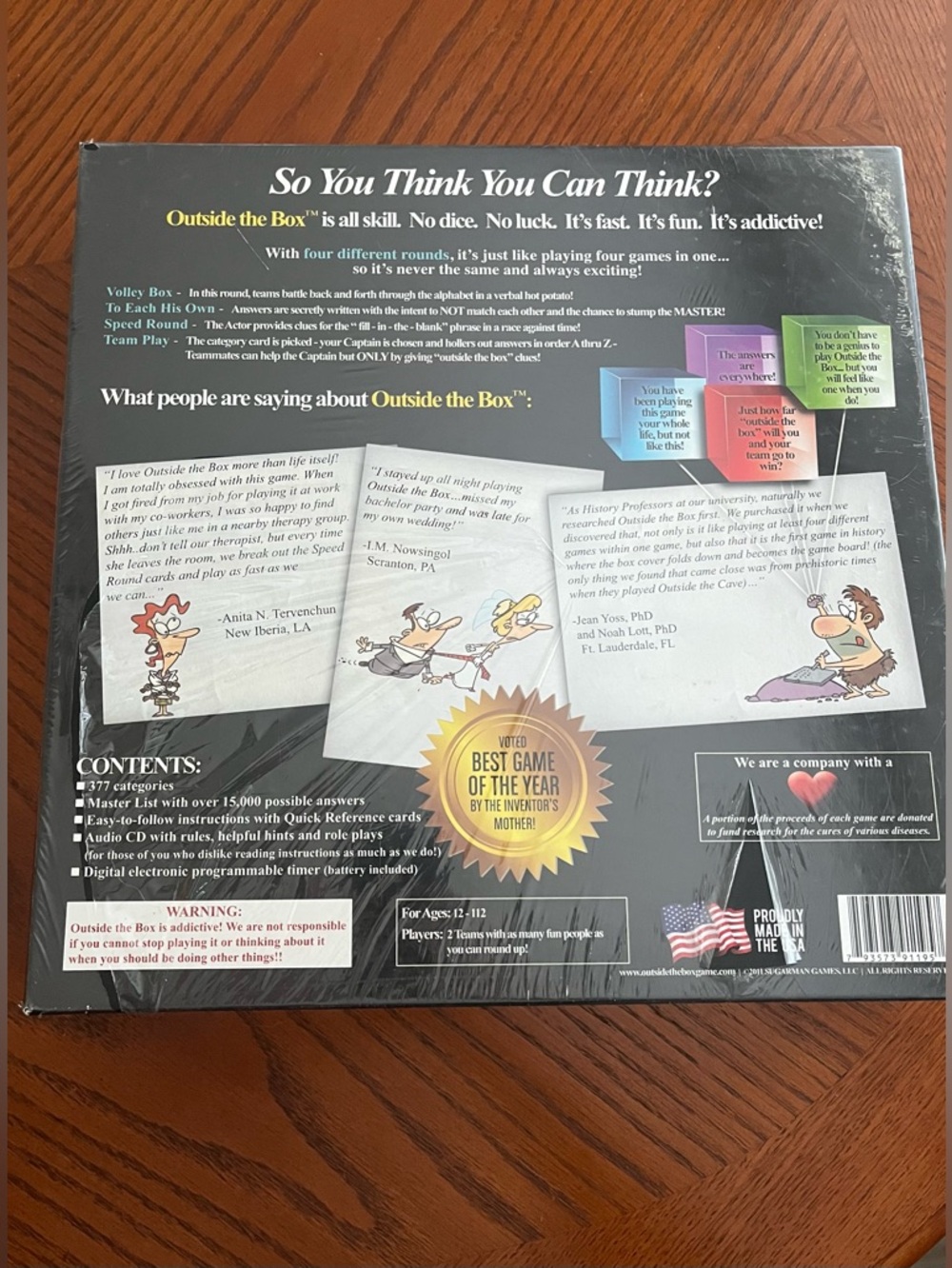 2011 Outside the Box Party Board Game - Unopened - Picture 2 of 4